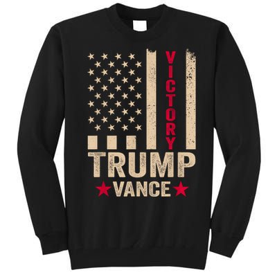 Trump 2024 Flag Victory J.D.Vance President 47 Trump Won Tall Sweatshirt