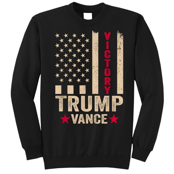 Trump 2024 Flag Victory J.D.Vance President 47 Trump Won Tall Sweatshirt