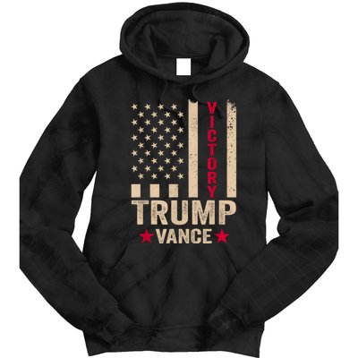 Trump 2024 Flag Victory J.D.Vance President 47 Trump Won Tie Dye Hoodie