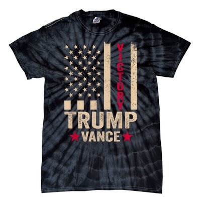 Trump 2024 Flag Victory J.D.Vance President 47 Trump Won Tie-Dye T-Shirt