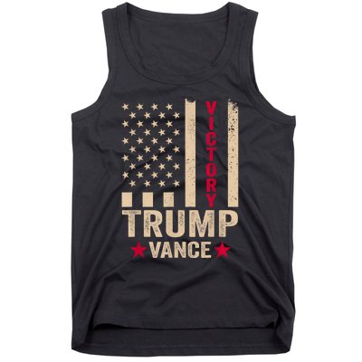 Trump 2024 Flag Victory J.D.Vance President 47 Trump Won Tank Top