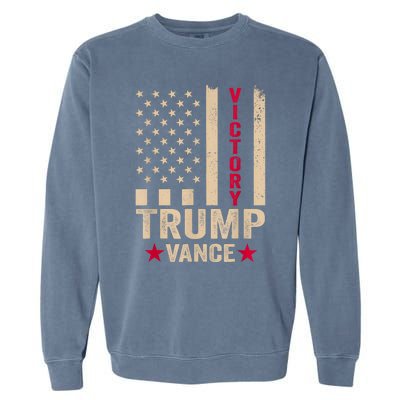 Trump 2024 Flag Victory J.D.Vance President 47 Trump Won Garment-Dyed Sweatshirt