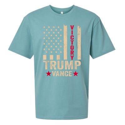 Trump 2024 Flag Victory J.D.Vance President 47 Trump Won Sueded Cloud Jersey T-Shirt