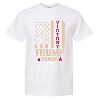 Trump 2024 Flag Victory J.D.Vance President 47 Trump Won Garment-Dyed Heavyweight T-Shirt