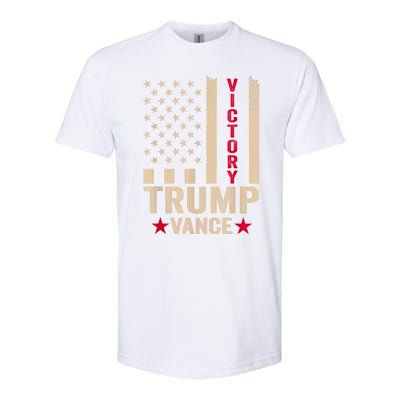 Trump 2024 Flag Victory J.D.Vance President 47 Trump Won Softstyle® CVC T-Shirt