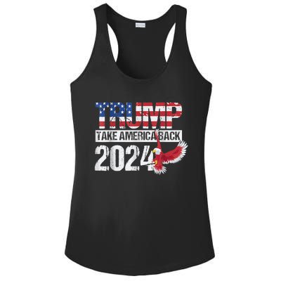 Trump 2024 Flag Take America Back Trump 2024 Ladies PosiCharge Competitor Racerback Tank