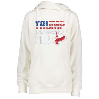 Trump 2024 Flag Take America Back Trump 2024 Womens Funnel Neck Pullover Hood