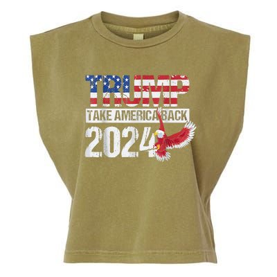 Trump 2024 Flag Take America Back Trump 2024 Garment-Dyed Women's Muscle Tee