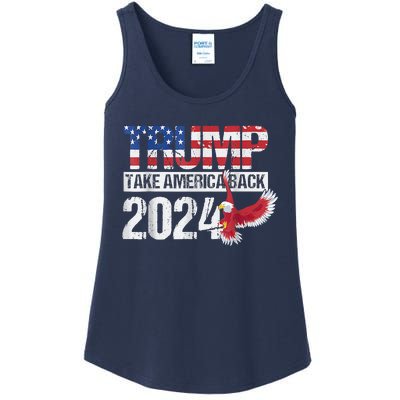 Trump 2024 Flag Take America Back Trump 2024 Ladies Essential Tank