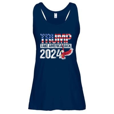 Trump 2024 Flag Take America Back Trump 2024 Ladies Essential Flowy Tank