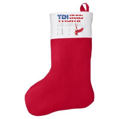 Trump 2024 Flag Take America Back Trump 2024 Felt Holiday Christmas Stocking