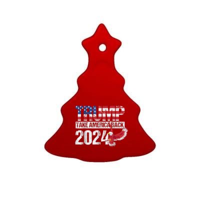 Trump 2024 Flag Take America Back Trump 2024 Ceramic Tree Ornament