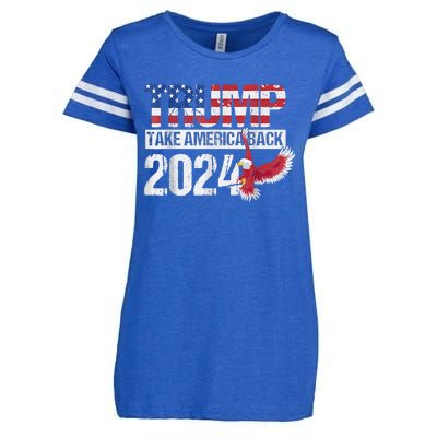 Trump 2024 Flag Take America Back Trump 2024 Enza Ladies Jersey Football T-Shirt