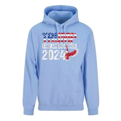 Trump 2024 Flag Take America Back Trump 2024 Unisex Surf Hoodie