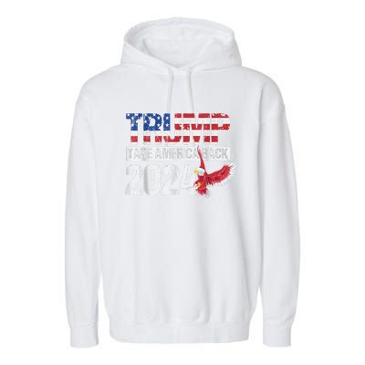 Trump 2024 Flag Take America Back Trump 2024 Garment-Dyed Fleece Hoodie