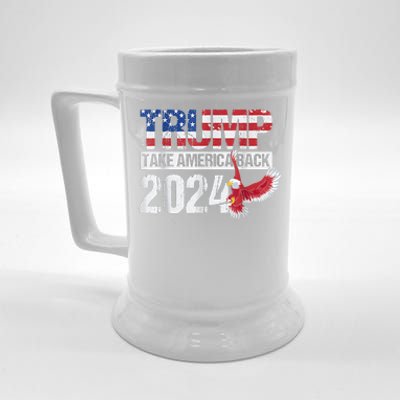 Trump 2024 Flag Take America Back Trump 2024 Beer Stein