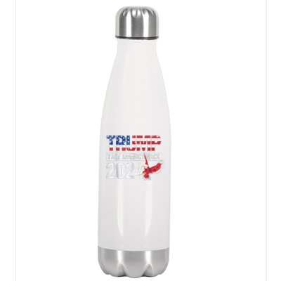 Trump 2024 Flag Take America Back Trump 2024 Stainless Steel Insulated Water Bottle