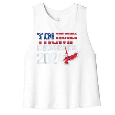 Trump 2024 Flag Take America Back Trump 2024 Women's Racerback Cropped Tank