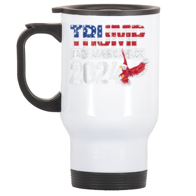 Trump 2024 Flag Take America Back Trump 2024 Stainless Steel Travel Mug