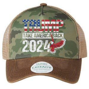 Trump 2024 Flag Take America Back Legacy Tie Dye Trucker Hat