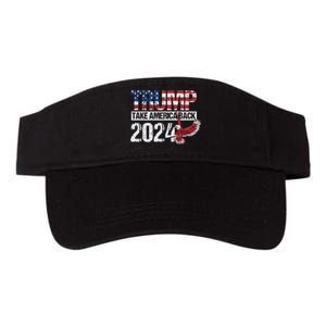 Trump 2024 Flag Take America Back Valucap Bio-Washed Visor