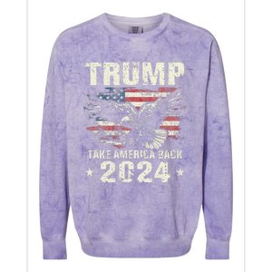 Trump 2024 Flag Take America Back Trump 2024 Colorblast Crewneck Sweatshirt