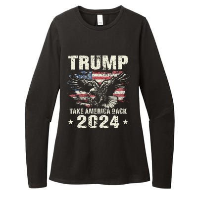 Trump 2024 Flag Take America Back Trump 2024 Womens CVC Long Sleeve Shirt