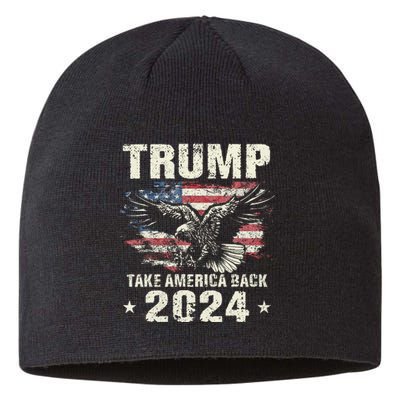 Trump 2024 Flag Take America Back Trump 2024 Sustainable Beanie