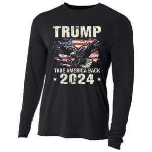 Trump 2024 Flag Take America Back Trump 2024 Cooling Performance Long Sleeve Crew