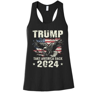 Trump 2024 Flag Take America Back Trump 2024 Women's Racerback Tank