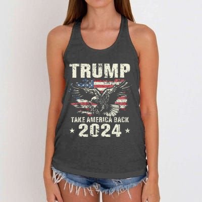 Trump 2024 Flag Take America Back Trump 2024 Women's Knotted Racerback Tank