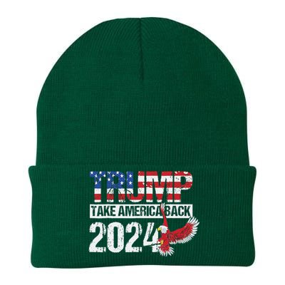 Trump 2024 Flag Take America Back 4th Of July Trump 2024 Knit Cap Winter Beanie