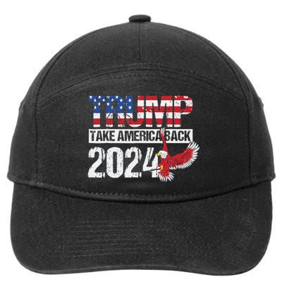 Trump 2024 Flag Take America Back 4th Of July Trump 2024 7-Panel Snapback Hat