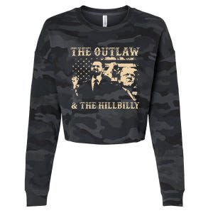 Trump 2024 Flag Outlaw Hillbilly J.D.Vance 2024 Cropped Pullover Crew