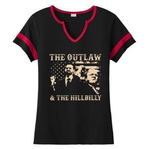 Trump 2024 Flag Outlaw Hillbilly J.D.Vance 2024 Ladies Halftime Notch Neck Tee