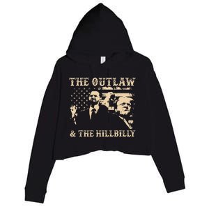 Trump 2024 Flag Outlaw Hillbilly J.D.Vance 2024 Crop Fleece Hoodie