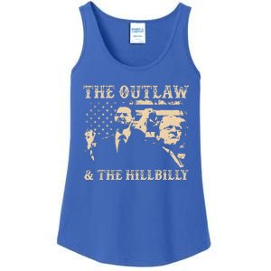 Trump 2024 Flag Outlaw Hillbilly J.D.Vance 2024 Ladies Essential Tank