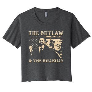 Trump 2024 Flag Outlaw Hillbilly J.D.Vance 2024 Women's Crop Top Tee