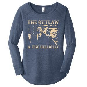 Trump 2024 Flag Outlaw Hillbilly J.D.Vance 2024 Women's Perfect Tri Tunic Long Sleeve Shirt