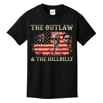 Trump 2024 Flag Outlaw Hillbilly J.D.Vance 2024 Kids T-Shirt