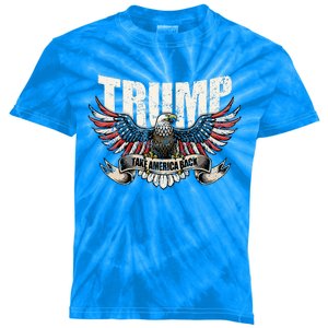 Trump 2024 Flag Take America Back  Donald Trump  Kids Tie-Dye T-Shirt