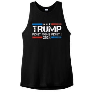 Trump 2024 Fight Fight Fight Trump President Election 2024 Ladies PosiCharge Tri-Blend Wicking Tank