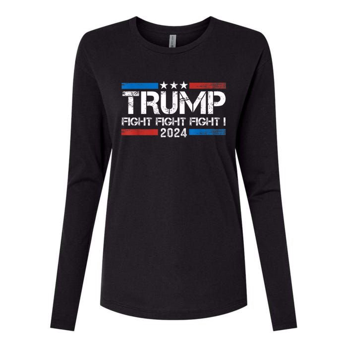 Trump 2024 Fight Fight Fight Trump President Election 2024 Womens Cotton Relaxed Long Sleeve T-Shirt