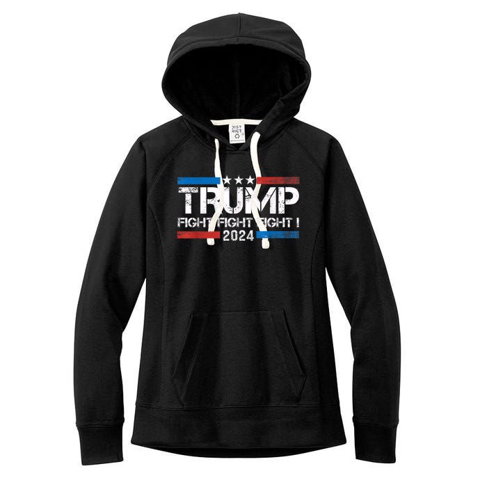 Trump 2024 Fight Fight Fight Trump President Election 2024 Women's Fleece Hoodie