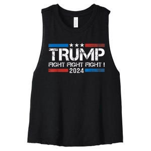 Trump 2024 Fight Fight Fight Trump President Election 2024 Women's Racerback Cropped Tank