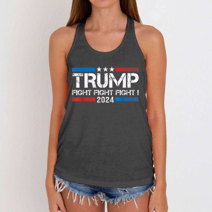 Trump 2024 Fight Fight Fight Trump President Election 2024 Women's Knotted Racerback Tank