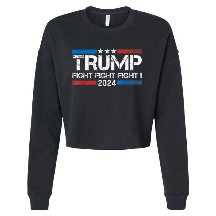 Trump 2024 Fight Fight Fight Trump President Election 2024 Cropped Pullover Crew