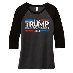 Trump 2024 Fight Fight Fight Trump President Election 2024 Women's Tri-Blend 3/4-Sleeve Raglan Shirt