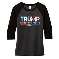 Trump 2024 Fight Fight Fight Trump President Election 2024 Women's Tri-Blend 3/4-Sleeve Raglan Shirt