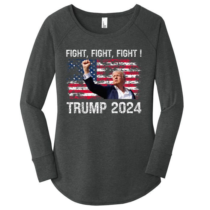 Trump 2024 Fight Fight Fight Women's Perfect Tri Tunic Long Sleeve Shirt